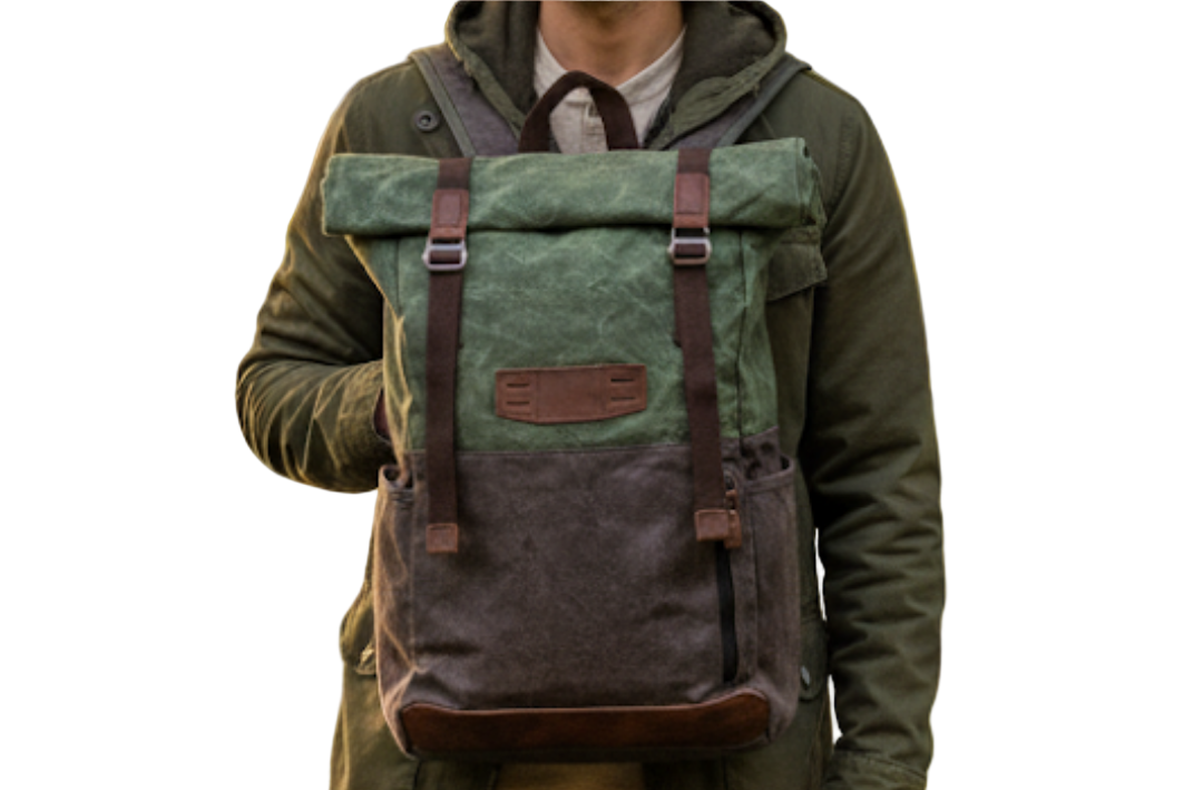Calvin Canvas Roll-Top Backpack