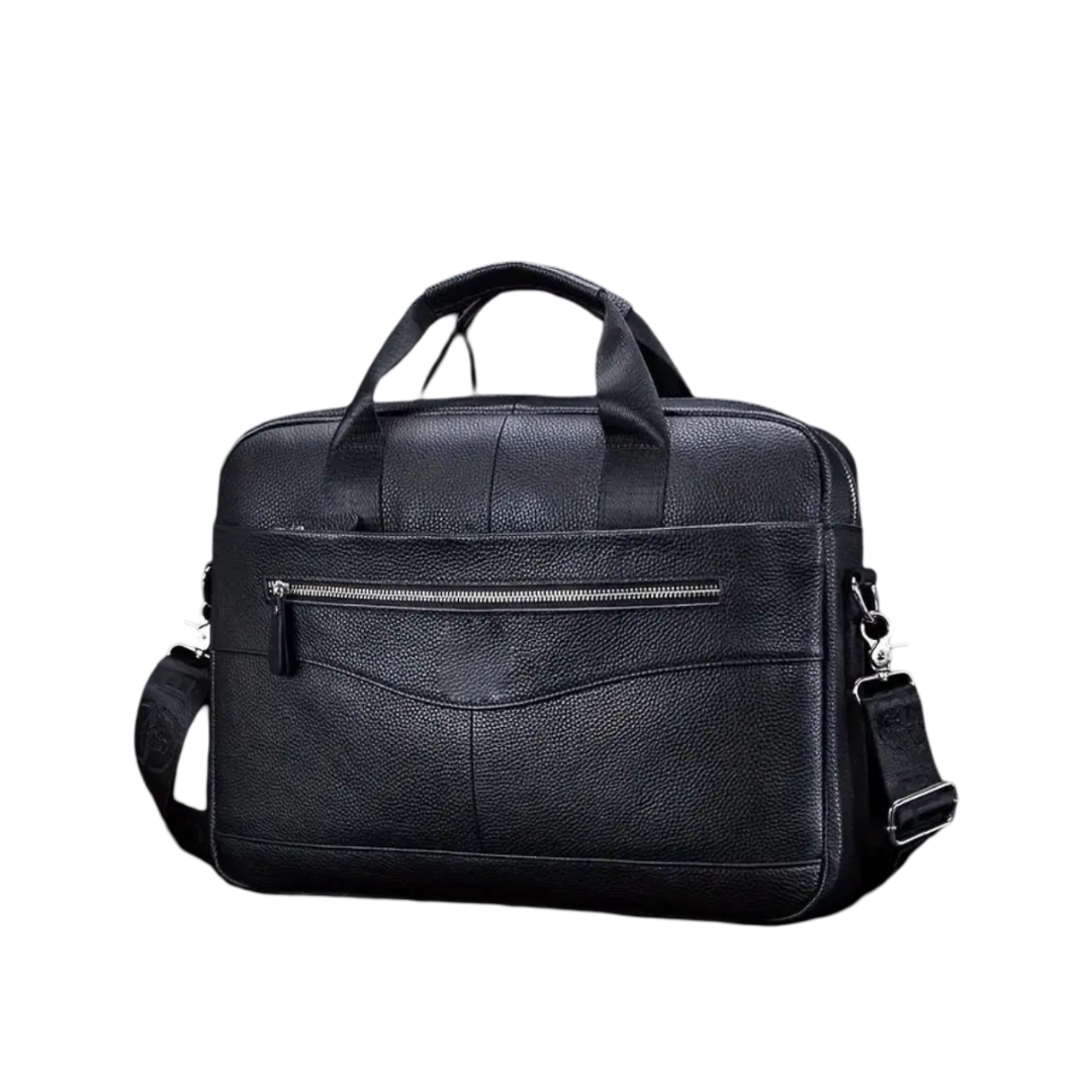 Anthony Front Zip Leather Briefcase