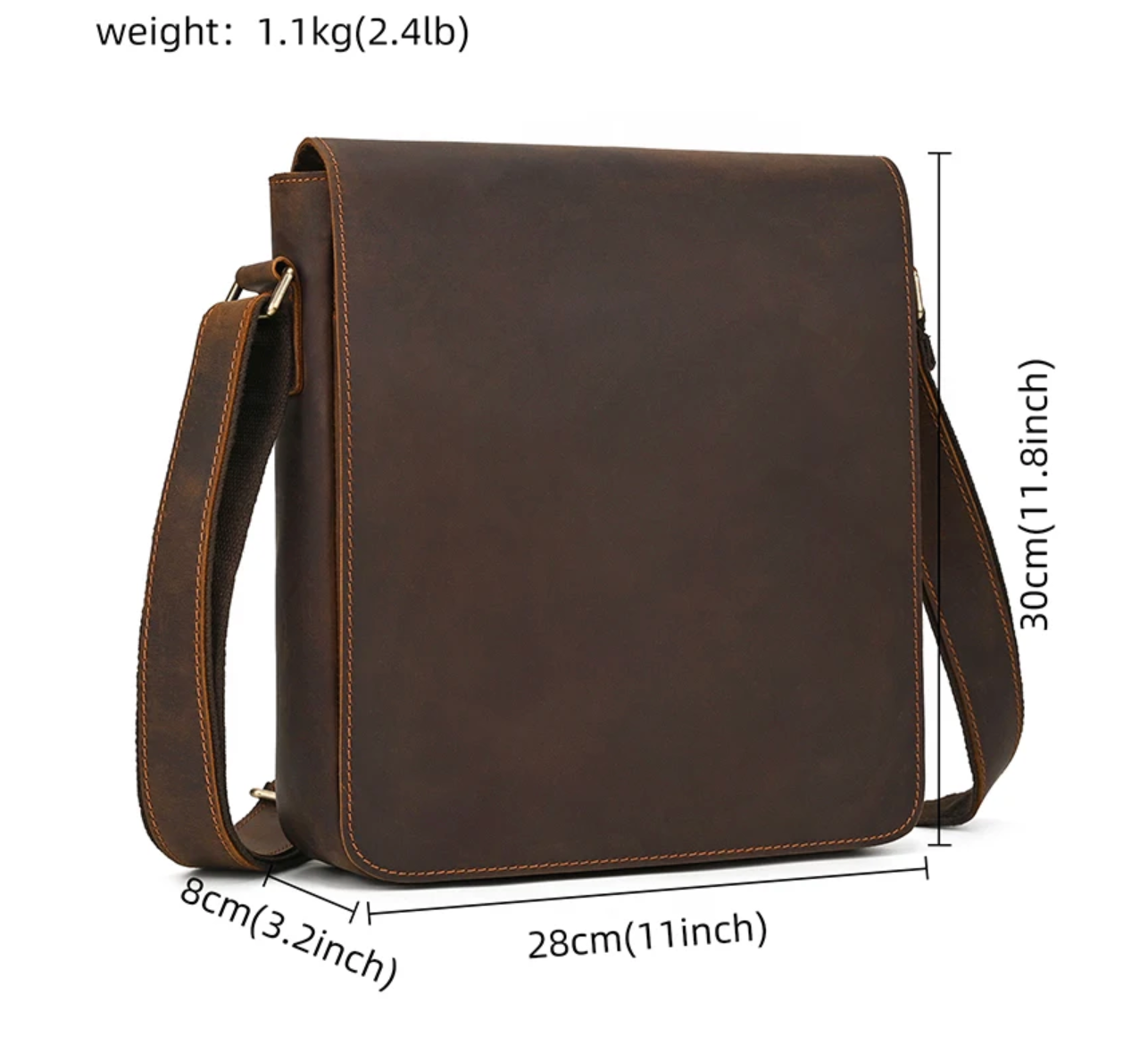 Von Slim Leather Messenger