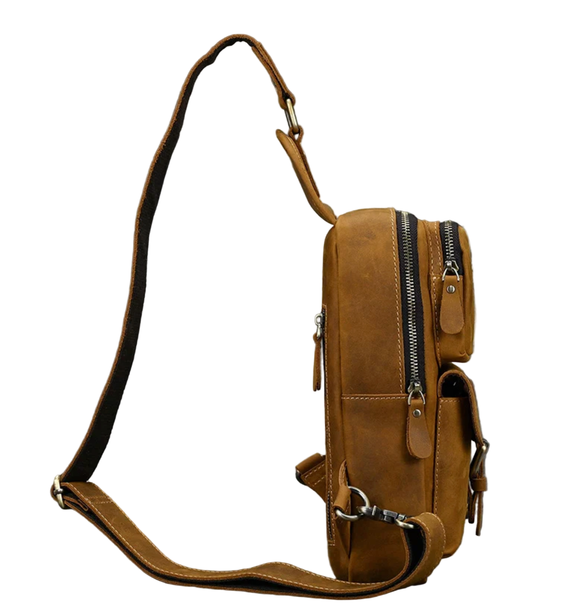 Luis Multi-Pocket Leather Crossbody