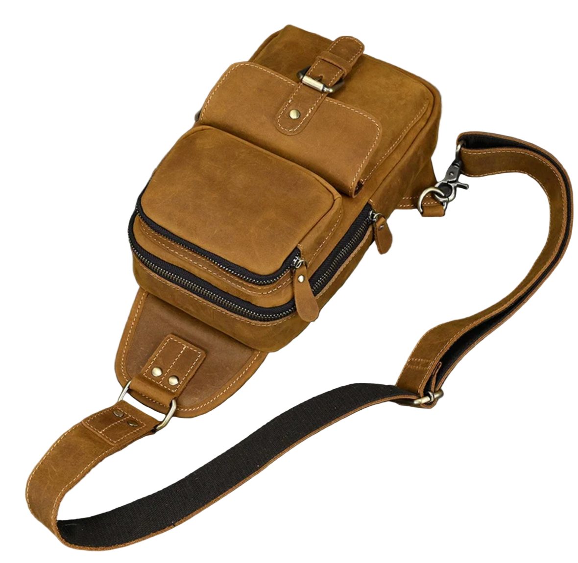Luis Multi-Pocket Leather Crossbody