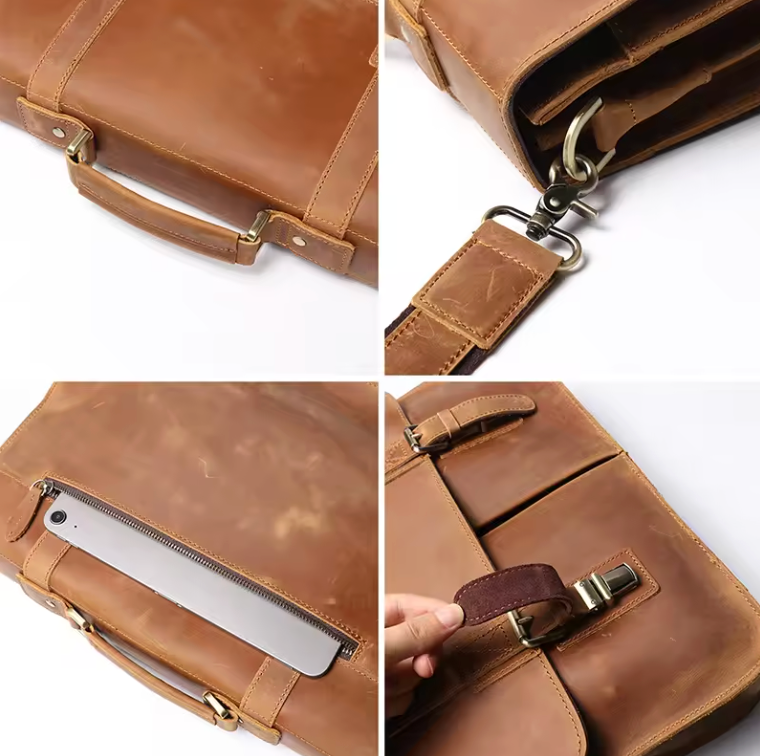 Fletcher Buckle-Flap Leather Messenger