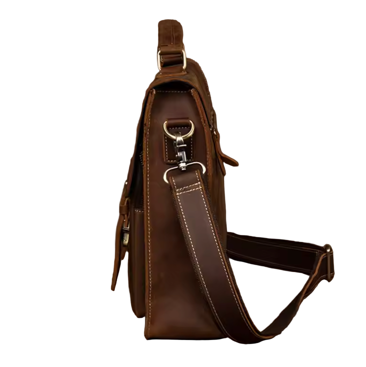 Holden Buckle-Strap Leather Messenger