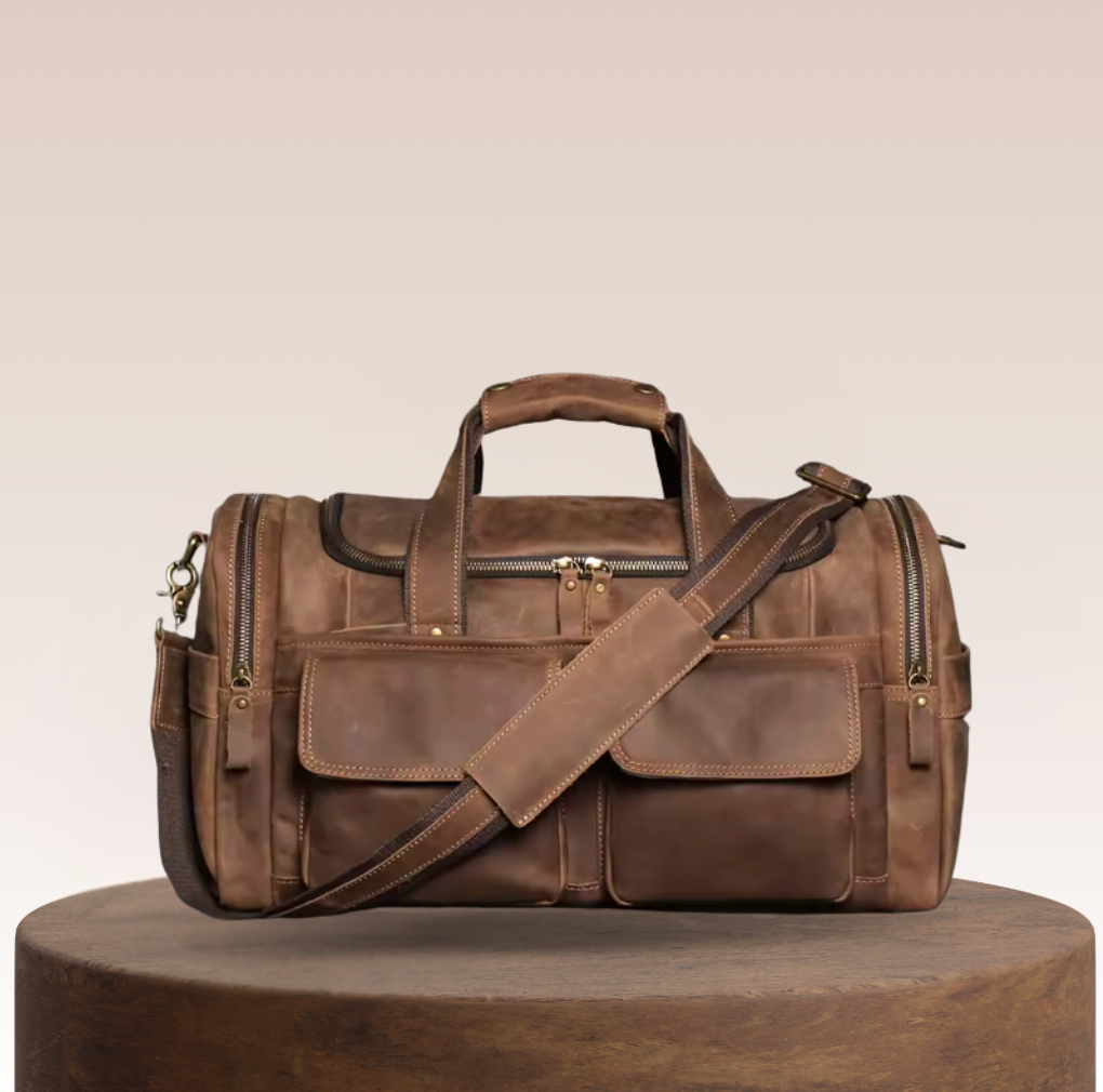 Cromwell Multi-Pocket Leather Duffel