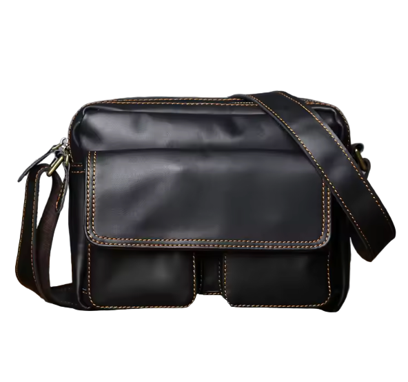Harrison Flap-Front Leather Messenger