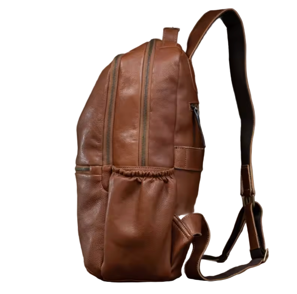 Marshall Front-Zip Leather Daypack