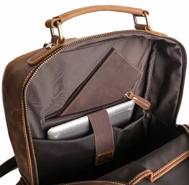 Redorf Twin-Pocket Leather Backpack