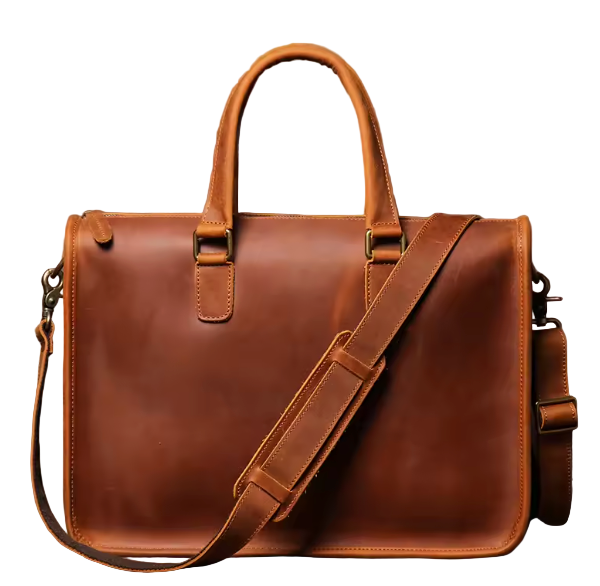 Halston Structured Leather Briefcase