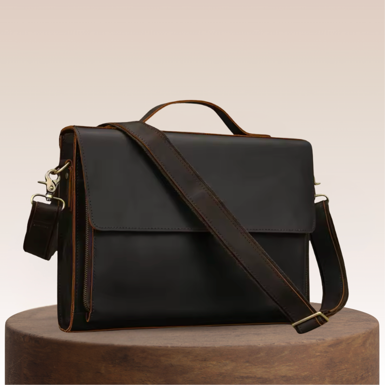 Beckett Structured Leather Briefcase