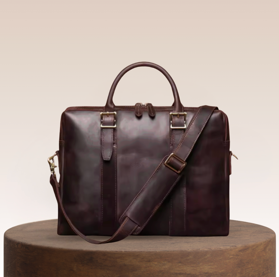 Thornton Wide-Opening Leather Briefcase