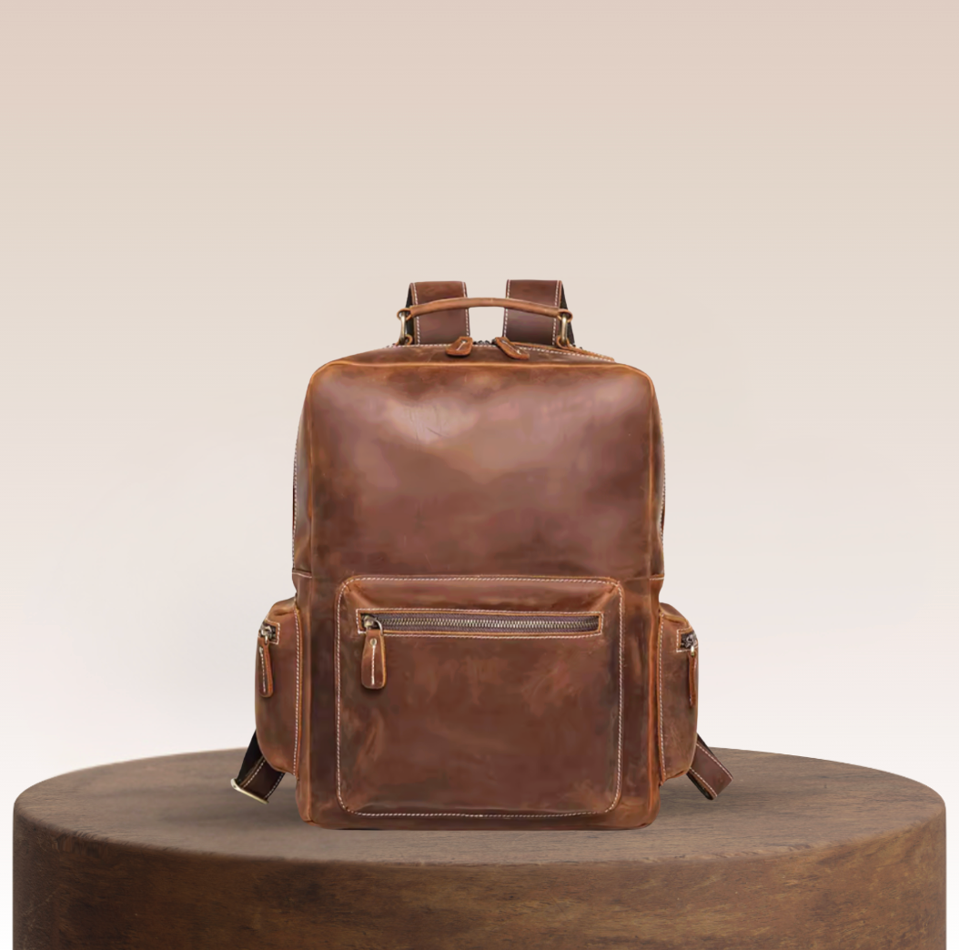 Redorf Twin-Pocket Leather Backpack
