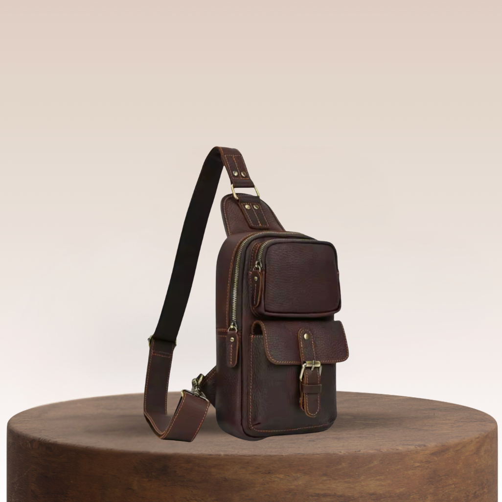 Luis Multi-Pocket Leather Crossbody