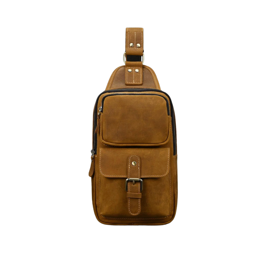 Luis Multi-Pocket Leather Crossbody