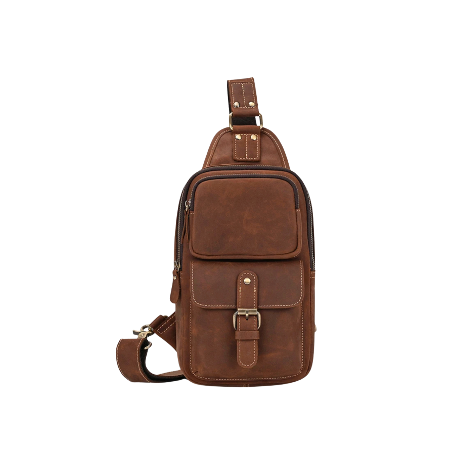 Luis Multi-Pocket Leather Crossbody