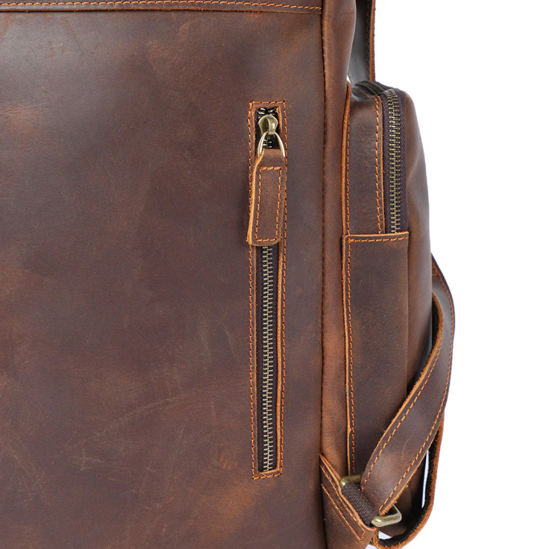 Ellison Front Pocket Leather Backpack