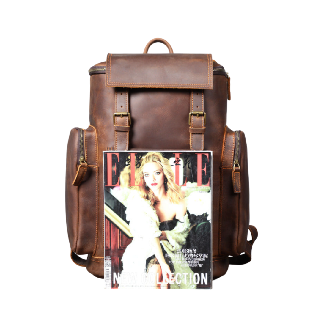 Ellison Front Pocket Leather Backpack