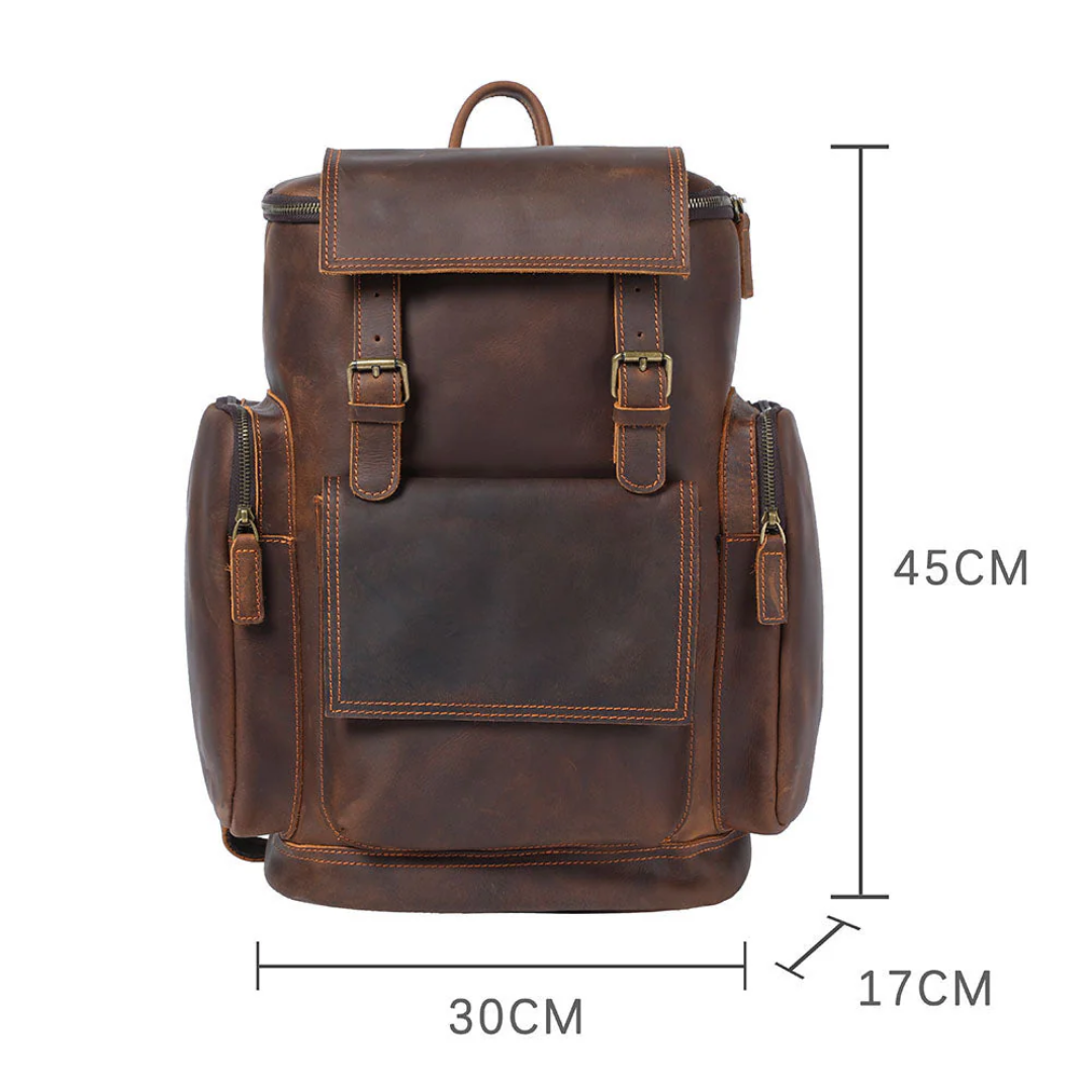 Ellison Front Pocket Leather Backpack