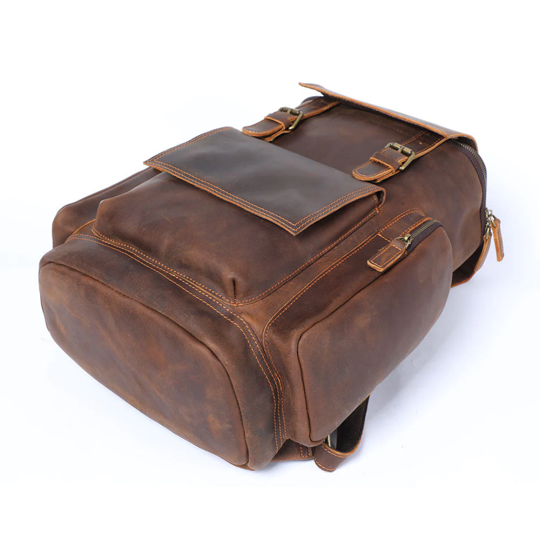 Ellison Front Pocket Leather Backpack