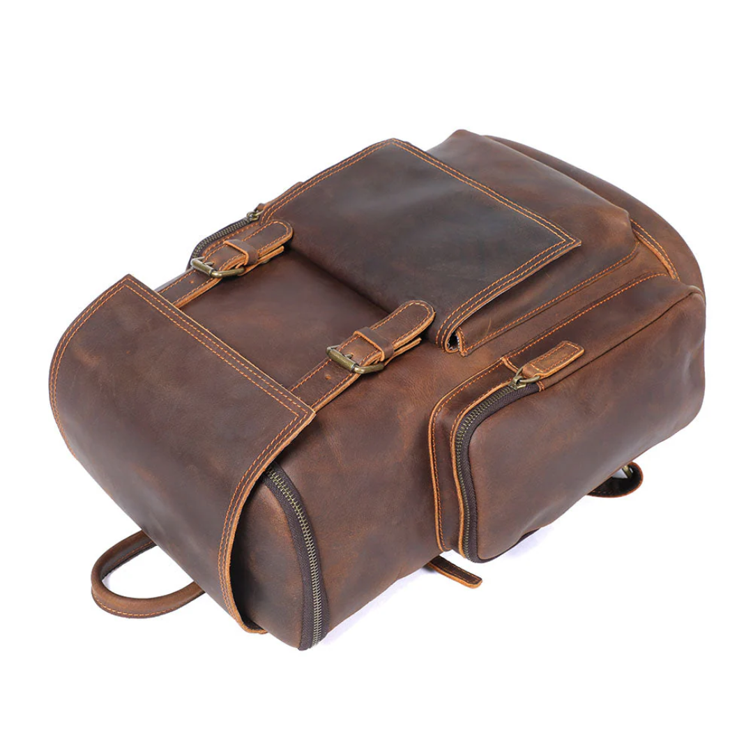 Ellison Front Pocket Leather Backpack