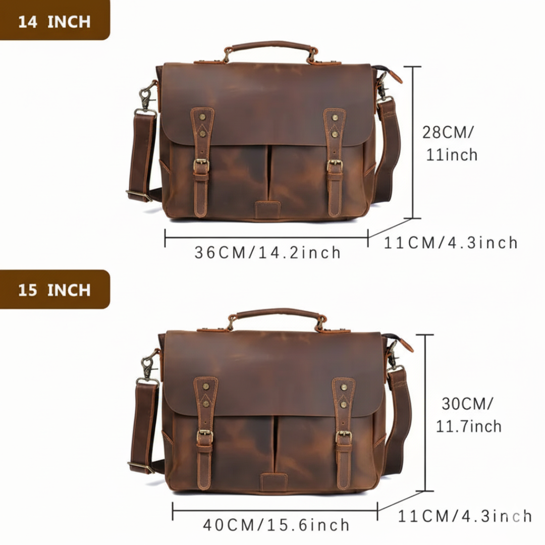 Clinton Classic Leather Messenger