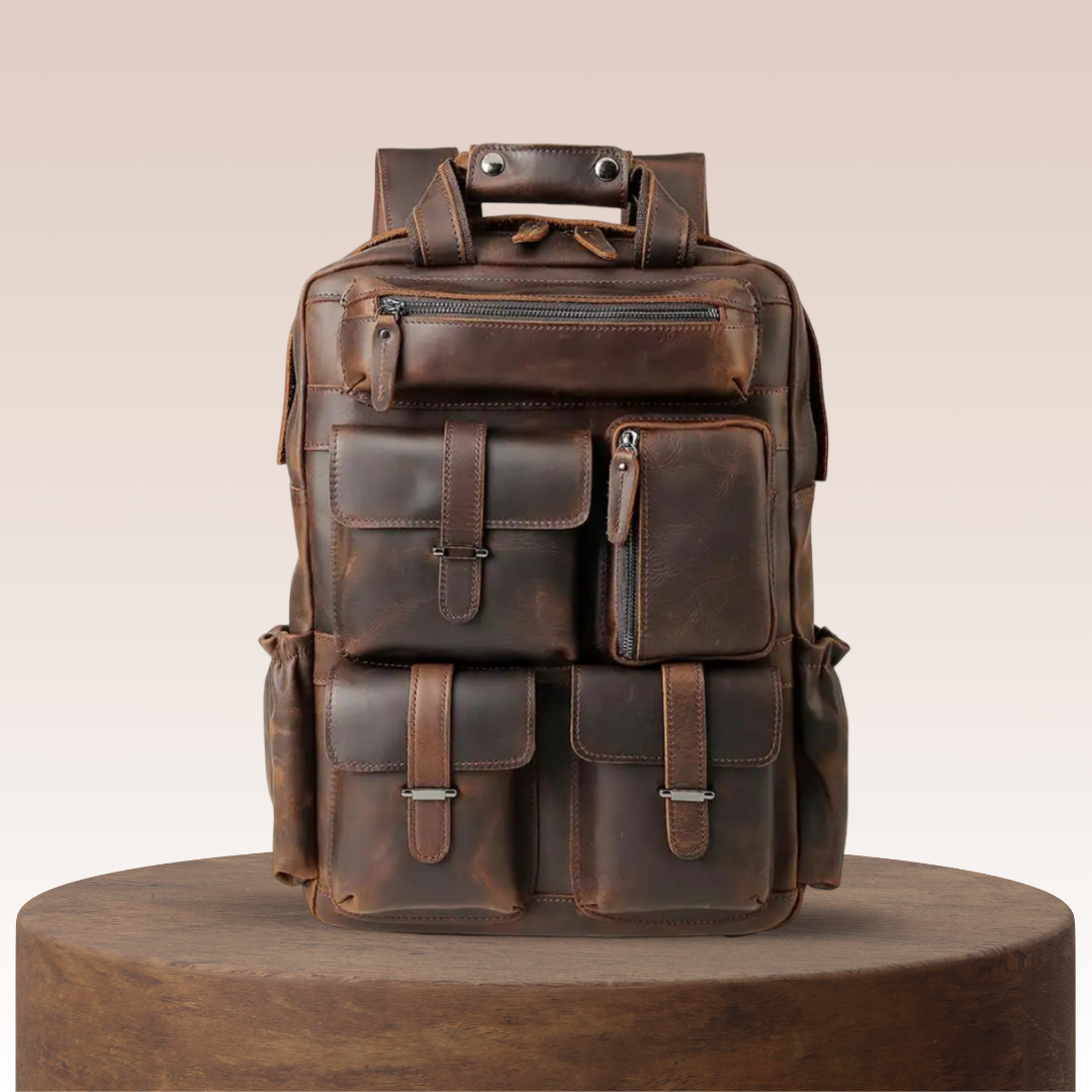 Ruben Five-Pocket Leather Backpack