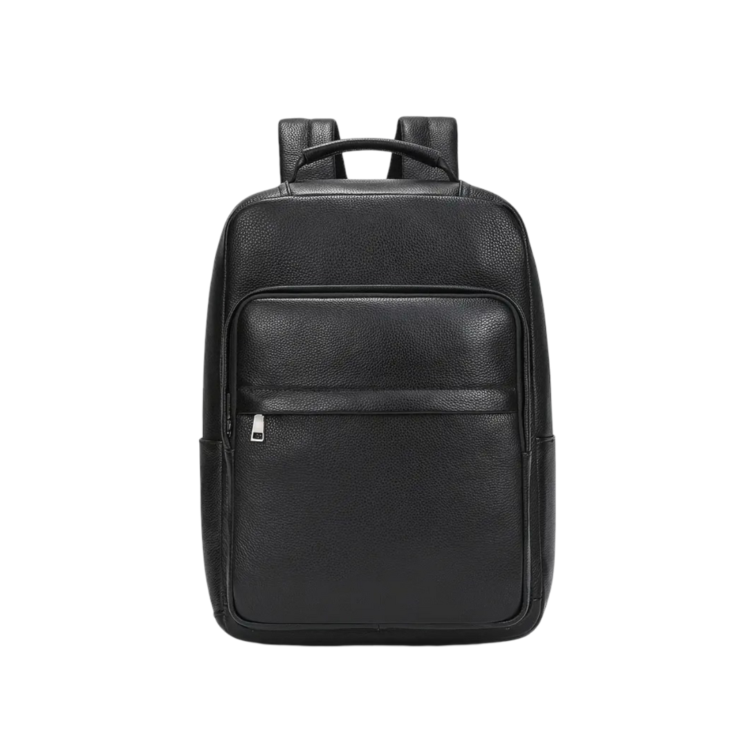 Everett Zip Leather Laptop Backpack
