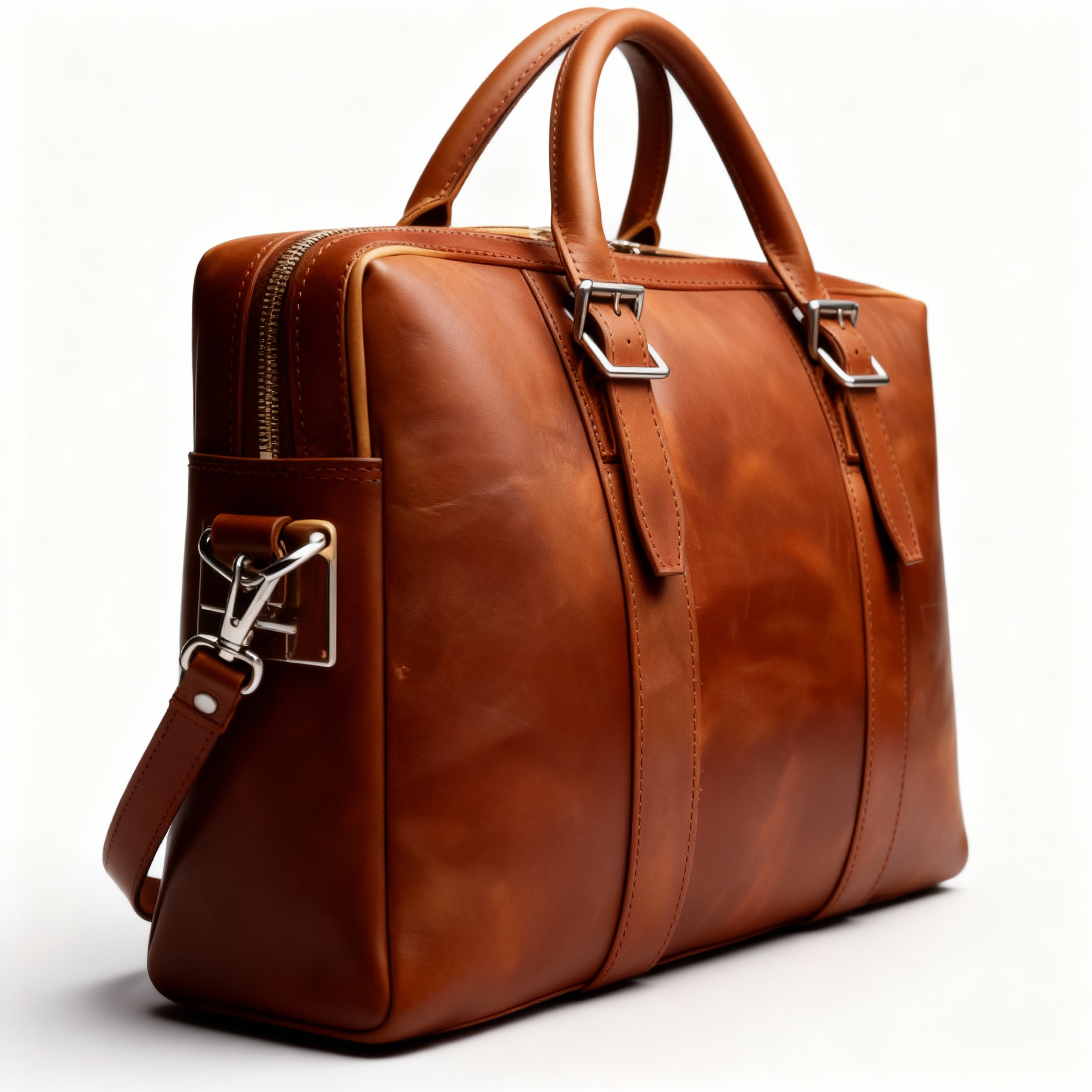 Thornton Wide-Opening Leather Briefcase