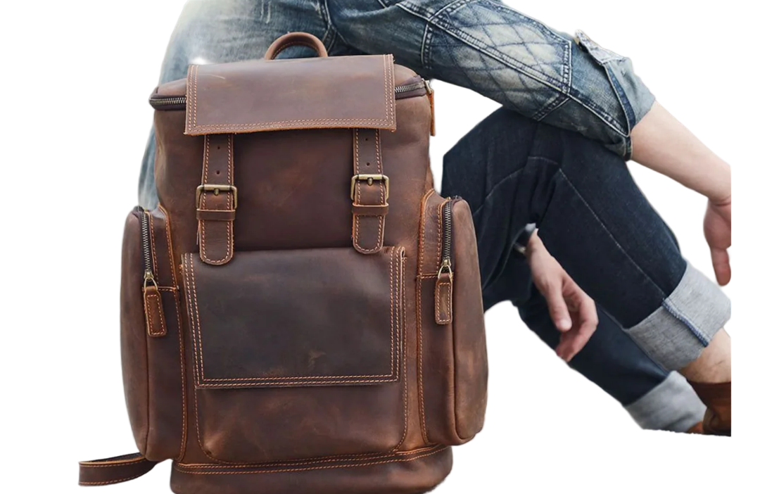 Ellison Front Pocket Leather Backpack