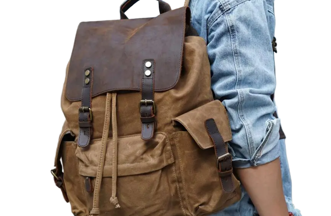 Joey Waxed Canvas Flap Backpack