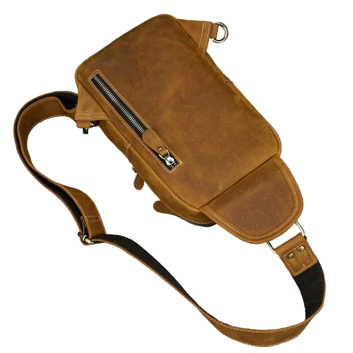 Luis Multi-Pocket Leather Crossbody
