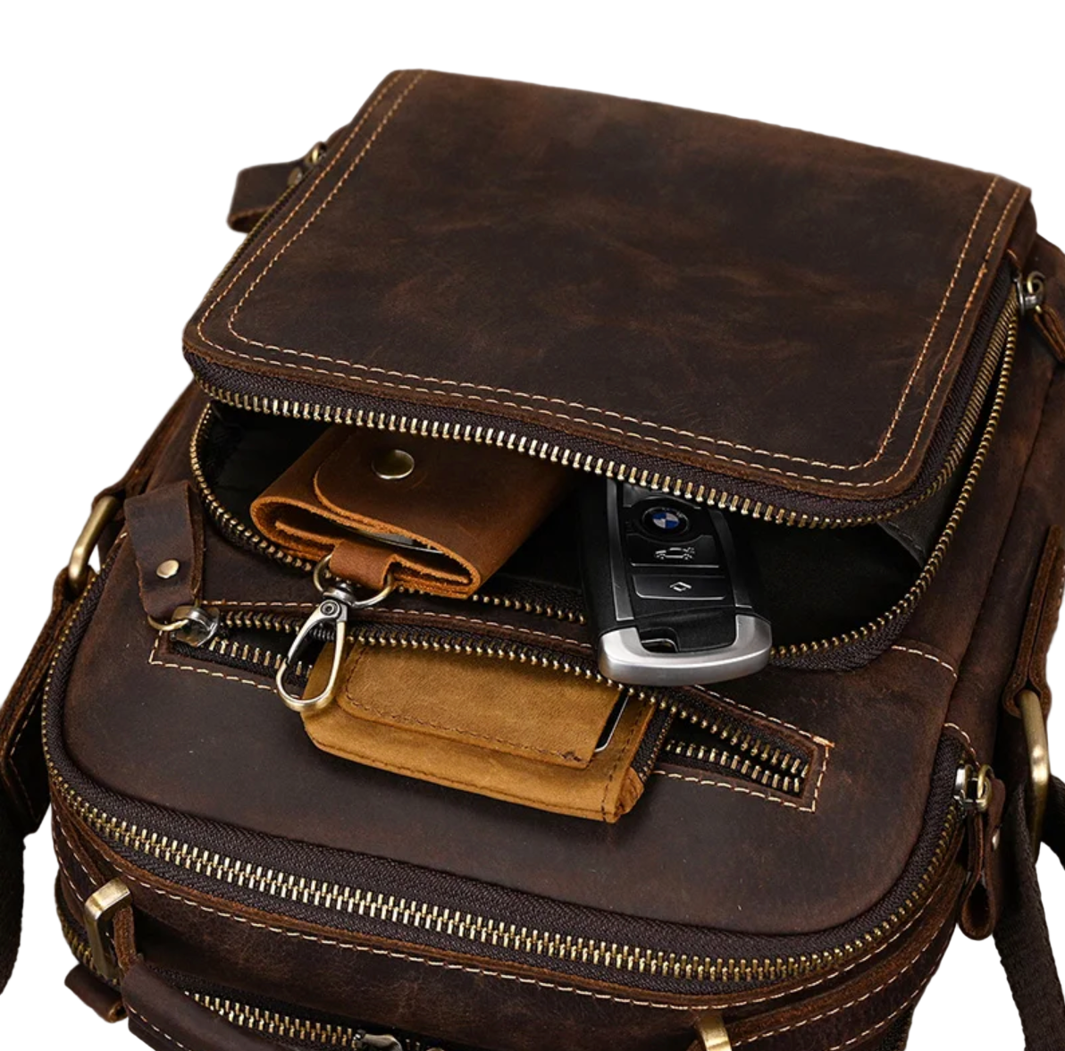 River Leather Zip Crossbody