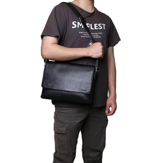 Don Compact Leather Messenger