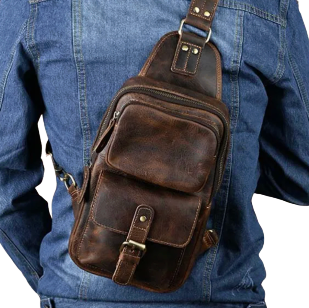 Luis Multi-Pocket Leather Crossbody