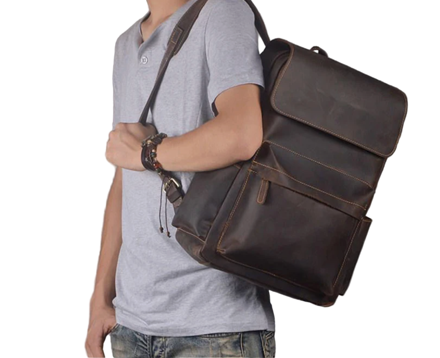 Rowan Large-Capacity Leather Backpack