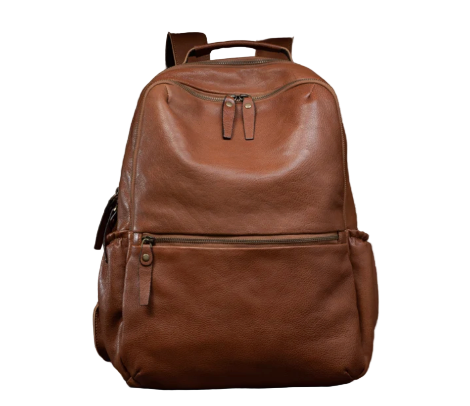 Marshall Front-Zip Leather Daypack