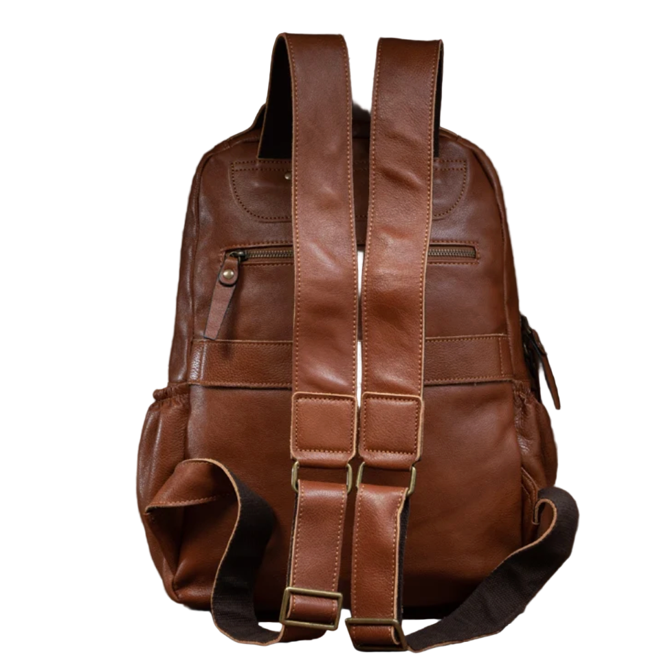 Marshall Front-Zip Leather Daypack