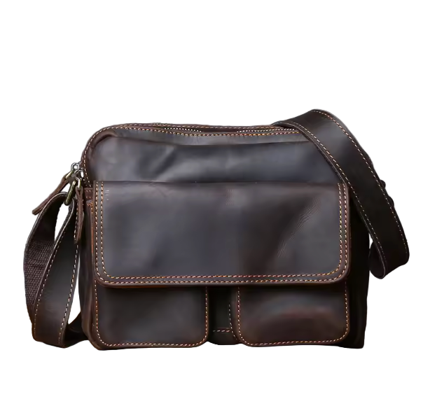 Harrison Flap-Front Leather Messenger