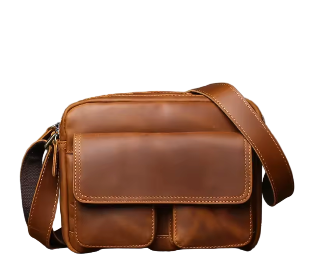 Harrison Flap-Front Leather Messenger