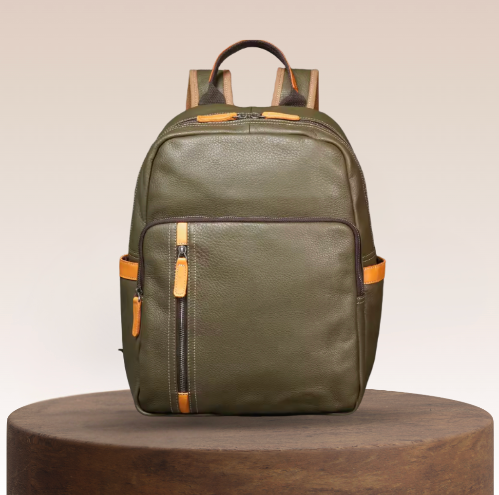 Hastings Multi-Pocket Leather Backpack