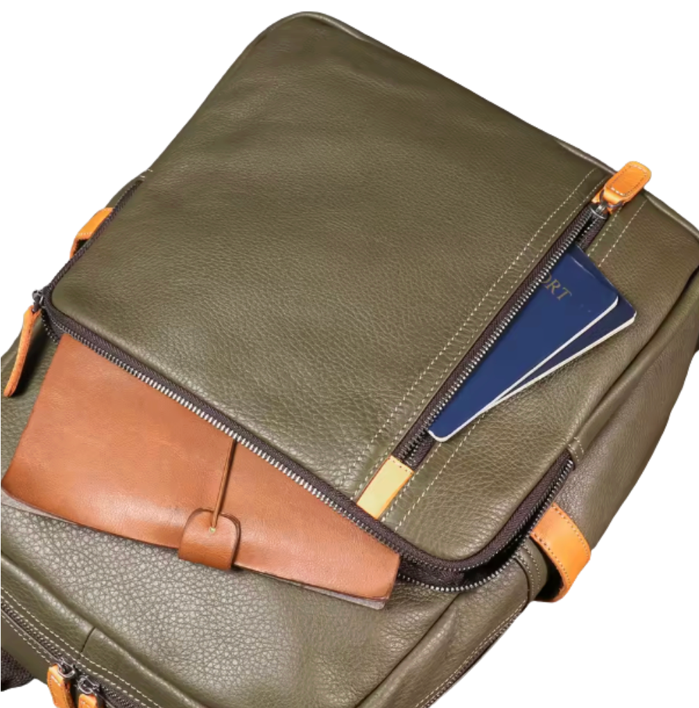 Hastings Multi-Pocket Leather Backpack