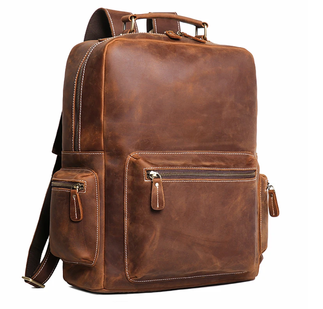 Redorf Twin-Pocket Leather Backpack