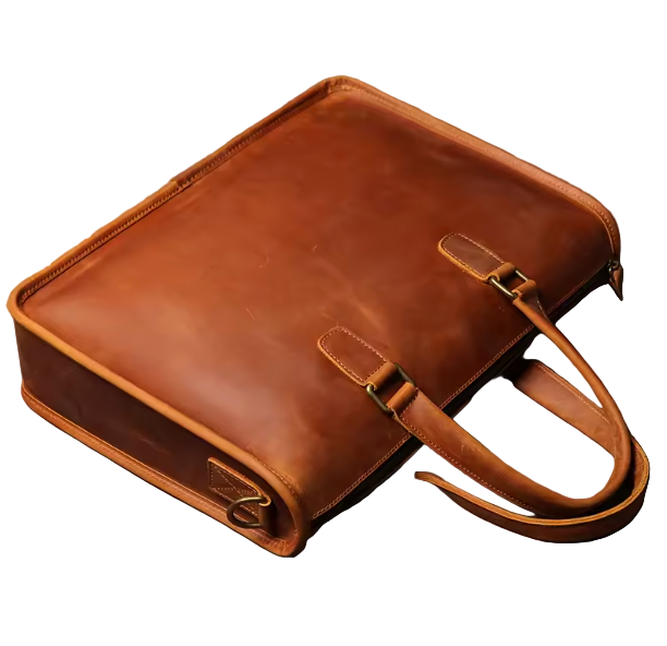 Halston Structured Leather Briefcase