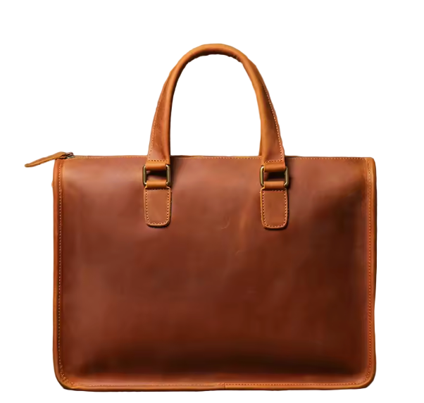 Halston Structured Leather Briefcase