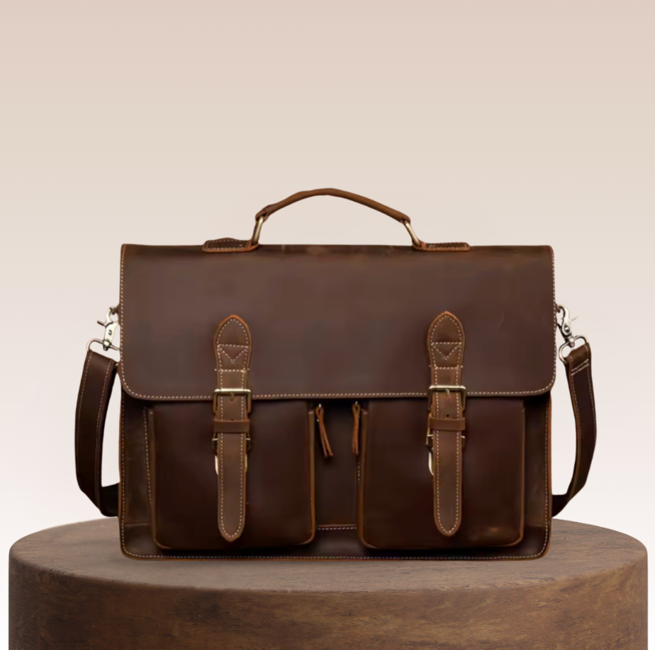 Holden Buckle-Strap Leather Messenger
