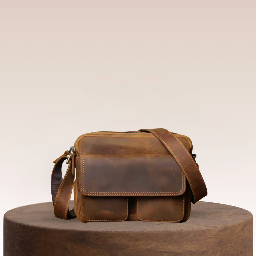 Harrison Flap-Front Leather Messenger