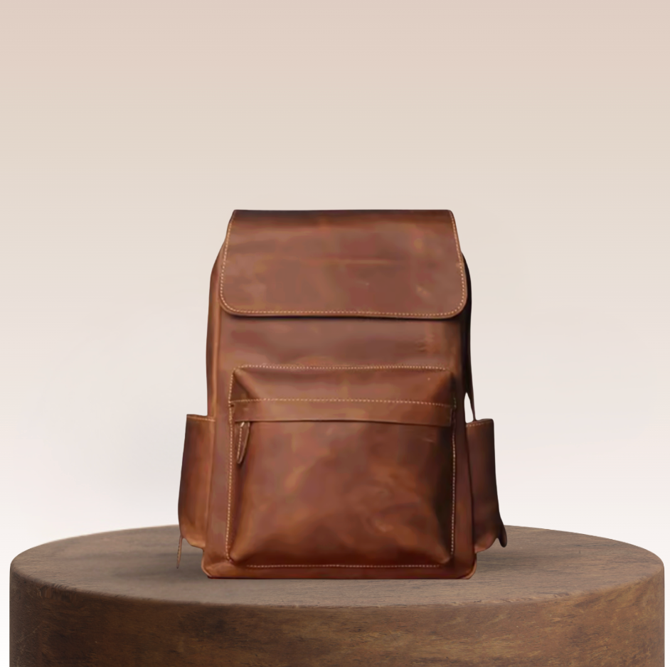 Rowan Large-Capacity Leather Backpack