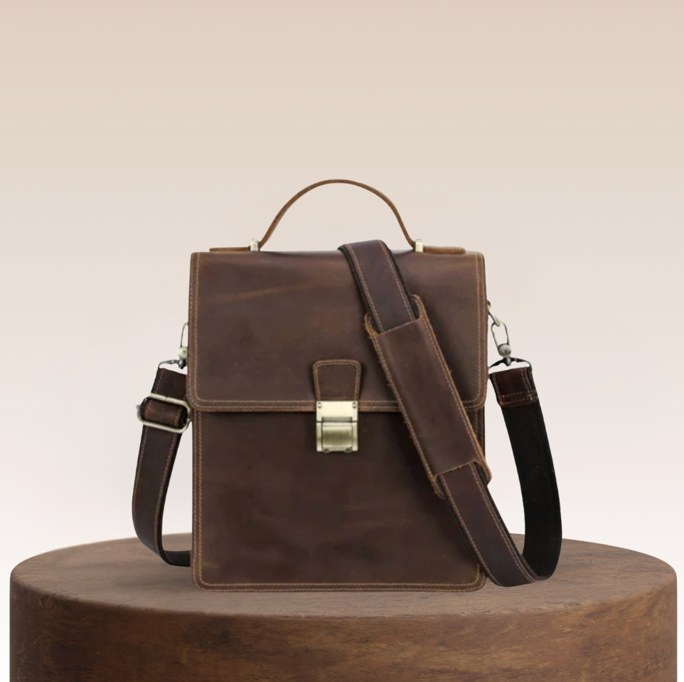 Bancroft Lock-Closure Leather Crossbody