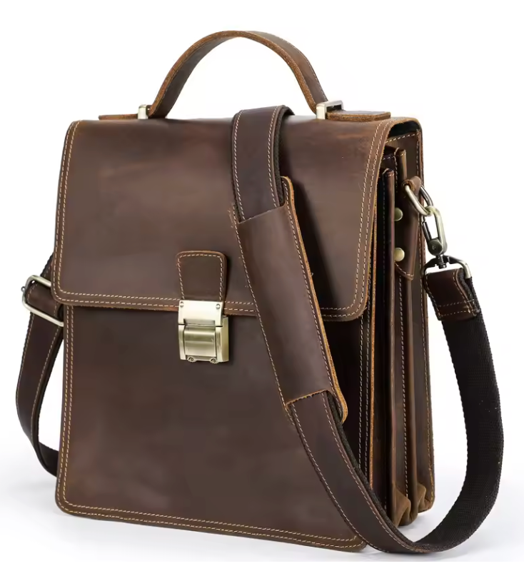 Bancroft Lock-Closure Leather Crossbody