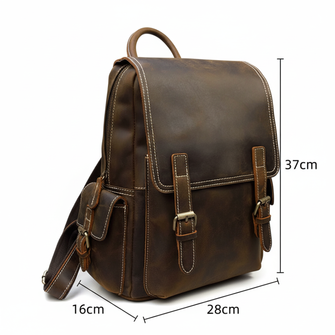 Marcus Classic Flap Leather Backpack