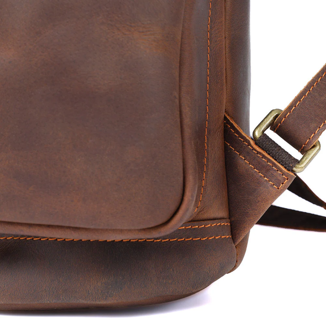 Ellison Front Pocket Leather Backpack